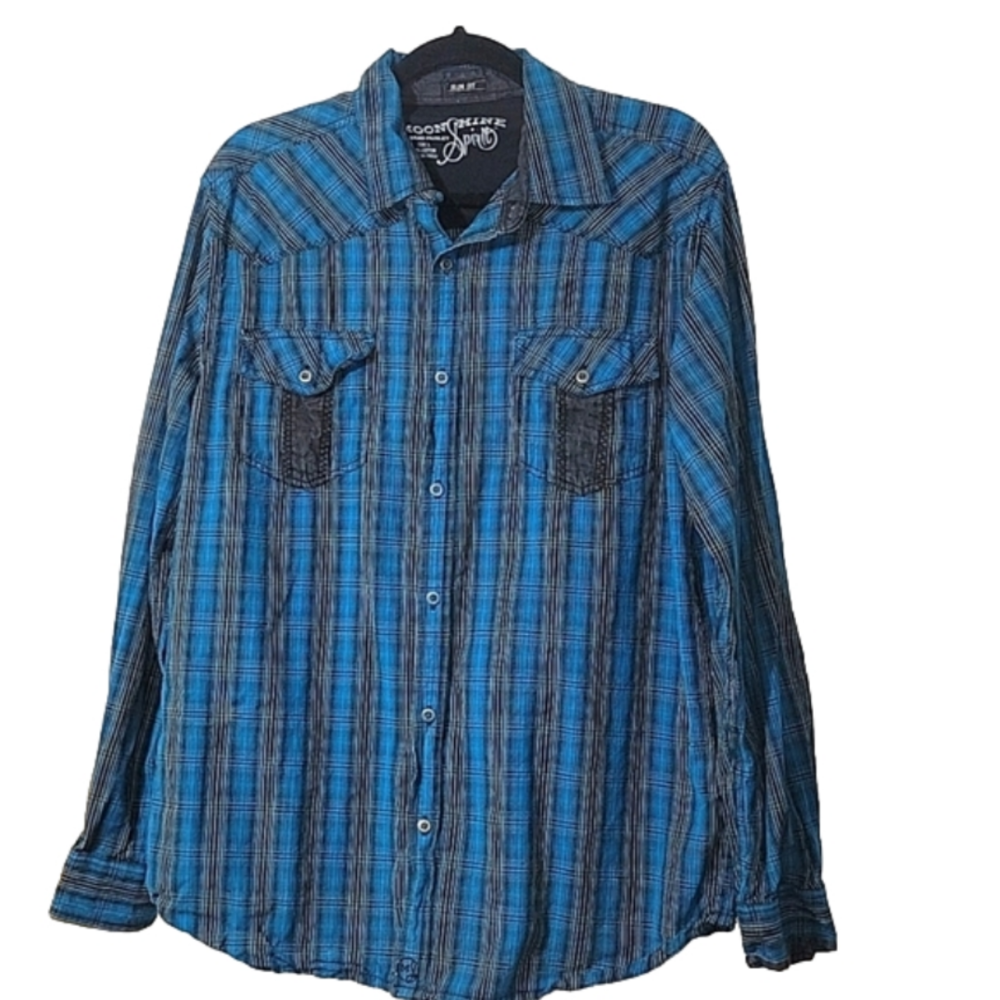 MOONSHINE SPIRIT by Brad Paisley Men's Western long sleeve button-down Sz Large